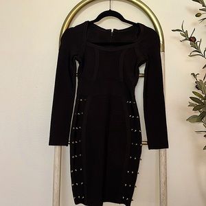 Black dress with gold studs